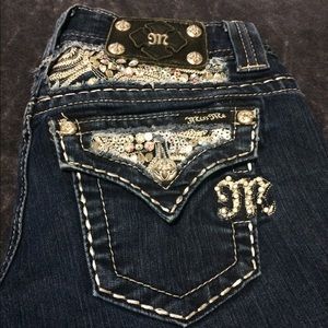 Miss Me Sequins & Rhinestone 5 pocket jeans